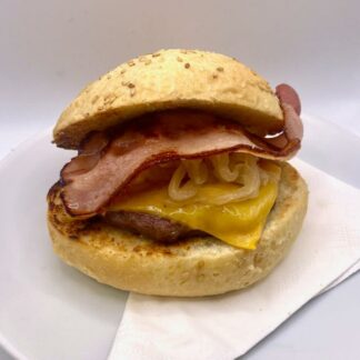 Hamburguesa QUESO CHEDDAR+BACON+CEBOLLA