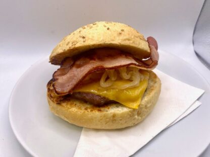 Hamburguesa QUESO CHEDDAR+BACON+CEBOLLA